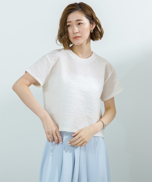 UR'S(ユアーズ)の「シアージャガードストレッチプルオーバー(Tシャツ/カットソー・レディース・ホワイト/ブラック・L/M/S)」の3枚目の写真