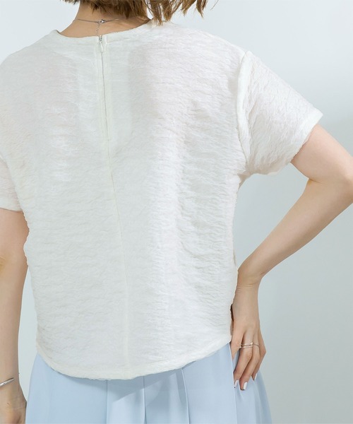 UR'S(ユアーズ)の「シアージャガードストレッチプルオーバー(Tシャツ/カットソー・レディース・ホワイト/ブラック・L/M/S)」の5枚目の写真
