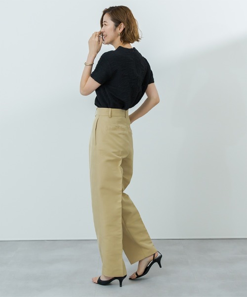 UR'S(ユアーズ)の「シアージャガードストレッチプルオーバー(Tシャツ/カットソー・レディース・ホワイト/ブラック・L/M/S)」の8枚目の写真