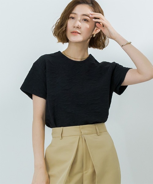 UR'S(ユアーズ)の「シアージャガードストレッチプルオーバー(Tシャツ/カットソー・レディース・ホワイト/ブラック・L/M/S)」の9枚目の写真