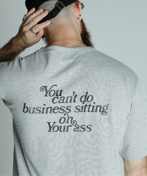 schott（ショット）の「Schott/ショット/T-SHIRT YOU CANT DO BUSINESS ON YOUR ASS//ユーキャン ビジネス オン ユア アス Tシャツ（Tシャツ/カットソー・メンズ・ブラック/ホワイト/グレー・XL/2XL/L/M）」の3枚目の写真
