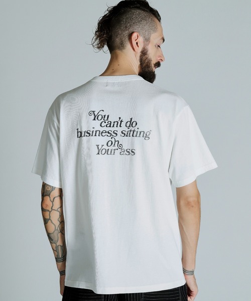schott（ショット）の「Schott/ショット/T-SHIRT YOU CANT DO BUSINESS ON YOUR ASS//ユーキャン ビジネス オン ユア アス Tシャツ（Tシャツ/カットソー・メンズ・ブラック/ホワイト/グレー・XL/2XL/L/M）」の4枚目の写真