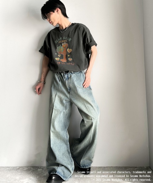 classicalelf(クラシカルエルフ)の「大人カジュアルにハマる。綿100%セサミキャラピグメント加工ビッグTシャツ(Tシャツ/カットソー・レディース・C/B/A・X-LARGE/SMALL/MEDIUM/LARGE)」の15枚目の写真