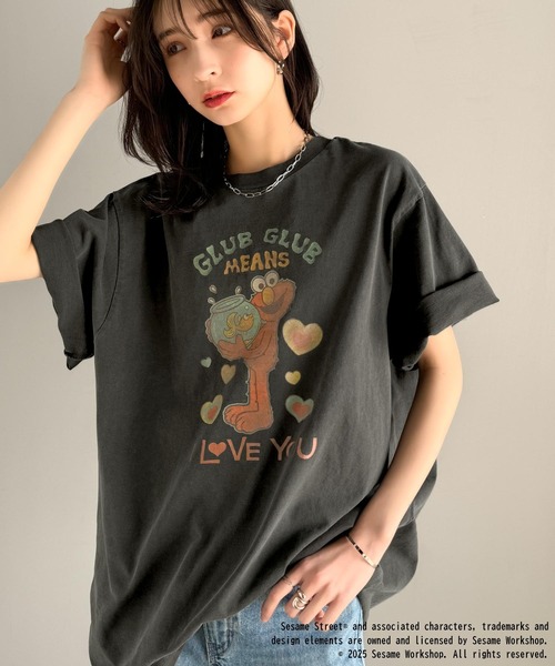 classicalelf(クラシカルエルフ)の「大人カジュアルにハマる。綿100%セサミキャラピグメント加工ビッグTシャツ(Tシャツ/カットソー・レディース・C/B/A・X-LARGE/SMALL/MEDIUM/LARGE)」の6枚目の写真