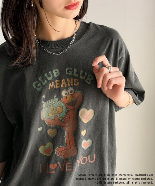 classicalelf(クラシカルエルフ)の「大人カジュアルにハマる。綿100%セサミキャラピグメント加工ビッグTシャツ(Tシャツ/カットソー・レディース・C/B/A・X-LARGE/SMALL/MEDIUM/LARGE)」の5枚目の写真