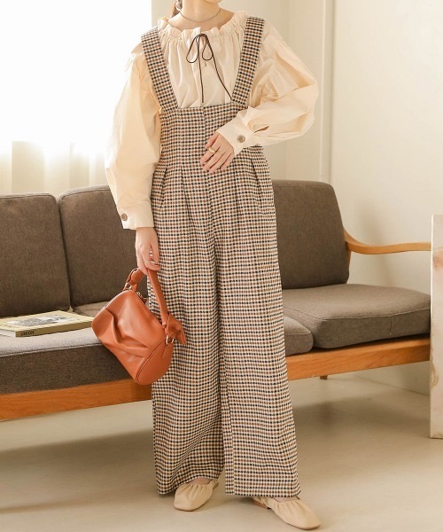 Bab(バブ)の「ハイウエストサロペット(サロペット/オーバーオール・レディース・ブラウン/ベージュ/ブラック・MEDIUM)」の14枚目の写真