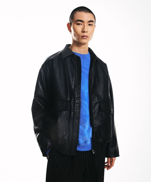 City Ambient Products（シティアンビエントプロダクツ）の「City Ambient Products: 合成皮革 ショート ジップ ブルゾン（ブルゾン・メンズ・ブラック/ブラウン・SMALL/MEDIUM/LARGE）」の17枚目の写真