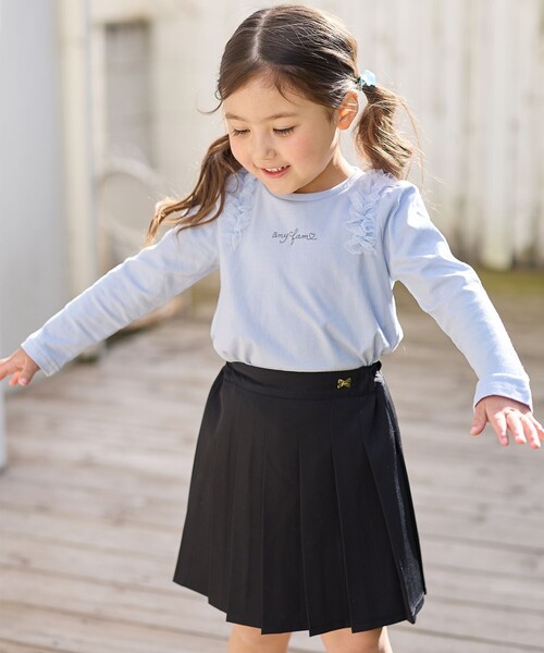 ANY(エニィ)の「チュールフリル 長袖Tシャツ(Tシャツ/カットソー・キッズ・アイボリー系/ネイビー系/サックスブルー系/ライラック系/ピンク系・90/100/110/120/130)」の12枚目の写真