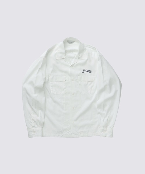 FIDELITY（フィデリティ）の「LOGO EMB TENCEL L/S SHIRT / 長袖オープンカラーシャツ（シャツ/ブラウス・メンズ・ネイビー/イエロー/オフホワイト・MEDIUM/LARGE）」の2枚目の写真
