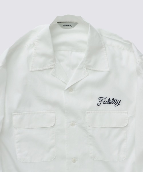 FIDELITY（フィデリティ）の「LOGO EMB TENCEL L/S SHIRT / 長袖オープンカラーシャツ（シャツ/ブラウス・メンズ・ネイビー/イエロー/オフホワイト・MEDIUM/LARGE）」の4枚目の写真