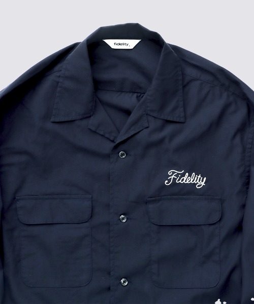 FIDELITY（フィデリティ）の「LOGO EMB TENCEL L/S SHIRT / 長袖オープンカラーシャツ（シャツ/ブラウス・メンズ・ネイビー/イエロー/オフホワイト・MEDIUM/LARGE）」の7枚目の写真