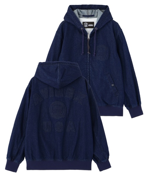 アヴィレックス タイプブルー デニムパーカー 上野商会 アヴィレックス タイプブルー デニムパーカー 上野商会