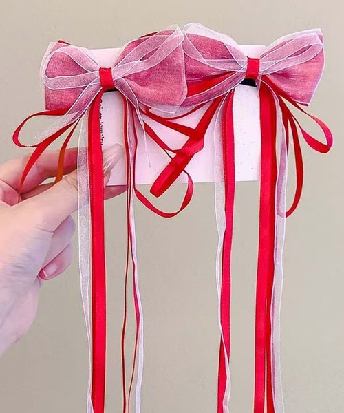 CALIFORNIA OUTFITTERS（カリフォルニア アウトフィッターズ）の「3-1A28 【選べる7色展開】ロングリボン ヘアクリップ 2Pセット（バレッタ/ヘアクリップ・レディース・パープル/グリーン/レッド/ピンク/ブルー/ライトブルー/オレンジ・ONESIZE）」の11枚目の写真