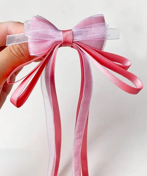 CALIFORNIA OUTFITTERS（カリフォルニア アウトフィッターズ）の「3-1A28 【選べる7色展開】ロングリボン ヘアクリップ 2Pセット（バレッタ/ヘアクリップ・レディース・パープル/グリーン/レッド/ピンク/ブルー/ライトブルー/オレンジ・ONESIZE）」の8枚目の写真