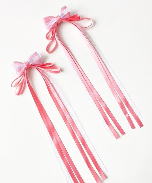 CALIFORNIA OUTFITTERS（カリフォルニア アウトフィッターズ）の「3-1A28 【選べる7色展開】ロングリボン ヘアクリップ 2Pセット（バレッタ/ヘアクリップ・レディース・パープル/グリーン/レッド/ピンク/ブルー/ライトブルー/オレンジ・ONESIZE）」の18枚目の写真