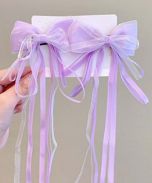 CALIFORNIA OUTFITTERS（カリフォルニア アウトフィッターズ）の「3-1A28 【選べる7色展開】ロングリボン ヘアクリップ 2Pセット（バレッタ/ヘアクリップ・レディース・パープル/グリーン/レッド/ピンク/ブルー/ライトブルー/オレンジ・ONESIZE）」の15枚目の写真