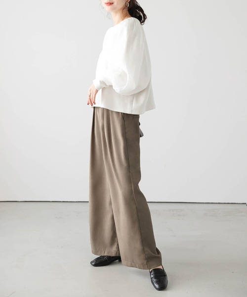 La-gemme（ラジェム）の「Wタックワイドパンツ（その他パンツ・レディース・ライトグレー/ブラック/ベージュ・M/L）」の6枚目の写真