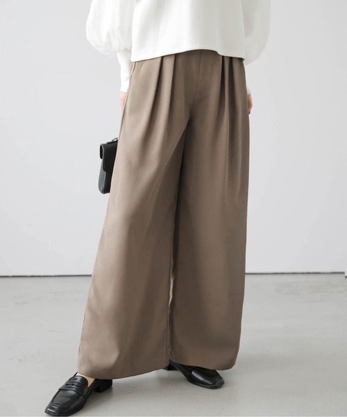 La-gemme（ラジェム）の「Wタックワイドパンツ（その他パンツ・レディース・ライトグレー/ブラック/ベージュ・M/L）」の4枚目の写真