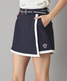 【新レーベル ADABAT NAVY】接触冷感 クールストレッチラップキュロット