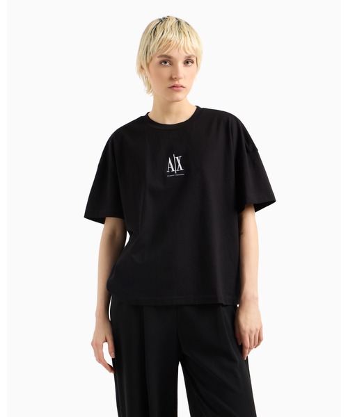 ARMANI EXCHANGE(アルマーニエクスチェンジ)の「【A|X アルマーニ エクスチェンジ】ICON 半袖クルーネックTシャツ/BOY BOXY(Tシャツ/カットソー・レディース・ブラック/ホワイト・LARGE/MEDIUM/SMALL/X-SMALL/X-LARGE)」の12枚目の写真