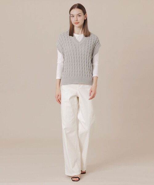 MACKINTOSH LONDON（マッキントッシュ ロンドン）の「ケーブルニットベスト（ベスト・レディース・ネイビー/ホワイト系その他・38）」の3枚目の写真