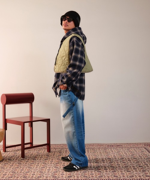 #Re:room（リルーム）の「ヴィンテージペインターワイドデニムパンツ（デニムパンツ・メンズ・ブルー/ブラック・MEDIUM/LARGE/SMALL）」の17枚目の写真