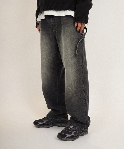 #Re:room（リルーム）の「ヴィンテージペインターワイドデニムパンツ（デニムパンツ・メンズ・ブルー/ブラック・MEDIUM/LARGE/SMALL）」の5枚目の写真