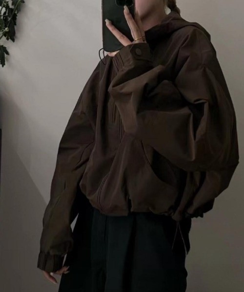 aimoha（アイモハ）の「ドローストリングジャケット（その他アウター・レディース・オフホワイト/ブラック/グリーン・LARGE）」の8枚目の写真
