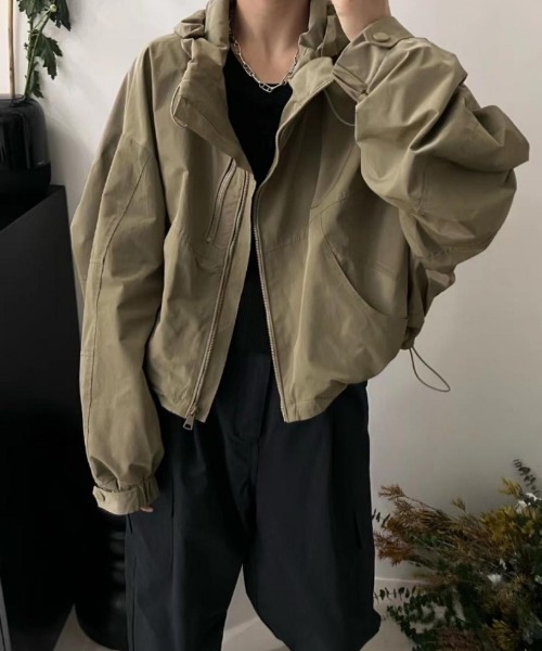 aimoha（アイモハ）の「ドローストリングジャケット（その他アウター・レディース・オフホワイト/ブラック/グリーン・LARGE）」の6枚目の写真