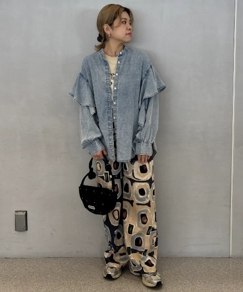 ROSE BUD（ローズバッド）の「ART PRINT PANTS（その他パンツ・レディース・ブルー/ベージュ・ONE SIZE）」の13枚目の写真