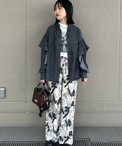 ROSE BUD（ローズバッド）の「ART PRINT PANTS（その他パンツ・レディース・ブルー/ベージュ・ONE SIZE）」の14枚目の写真