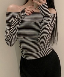 ボーダーオフショルコンパクトロンT