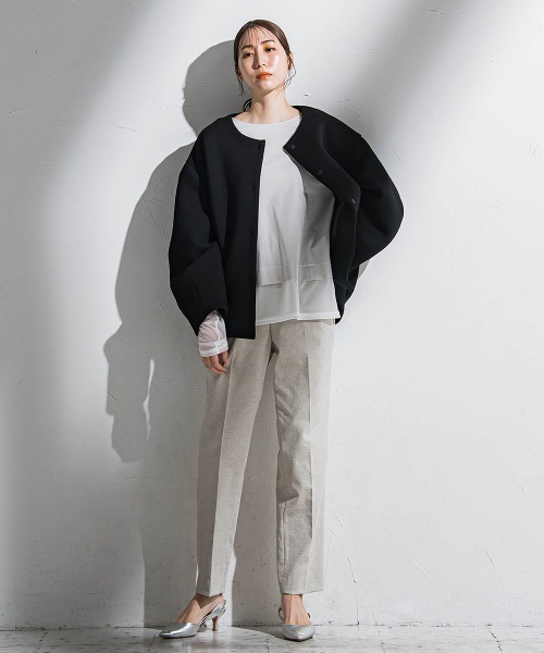 la.f…(ラエフ)の「シアードッキングカットソー≪洗濯機で洗える≫(Tシャツ/カットソー・レディース・ホワイト/ネイビー/ベージュ・7号/9号)」の22枚目の写真