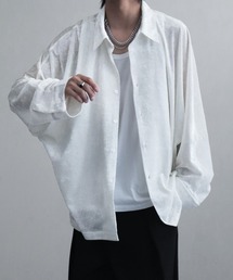 【welise/ウェライズ】リッチベルベットシアーファブリック 長袖オーバードルマンシャツ