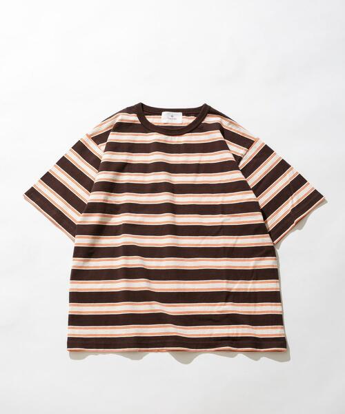URBAN RESEARCH Sonny Label(アーバンリサーチサニーレーベル)の「レトロボーダーハーフスリーブTEE(Tシャツ/カットソー・メンズ・ブルー系その他/ブラウン系その他・MEDIUM/LARGE)」の1枚目の写真