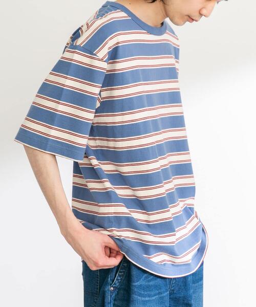 URBAN RESEARCH Sonny Label(アーバンリサーチサニーレーベル)の「レトロボーダーハーフスリーブTEE(Tシャツ/カットソー・メンズ・ブルー系その他/ブラウン系その他・MEDIUM/LARGE)」の5枚目の写真