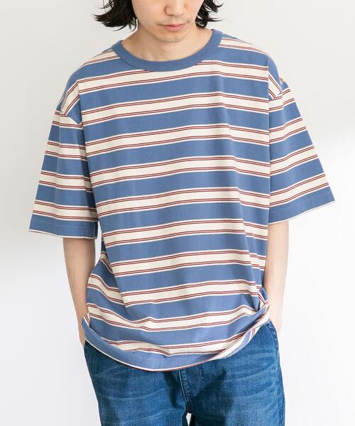 URBAN RESEARCH Sonny Label(アーバンリサーチサニーレーベル)の「レトロボーダーハーフスリーブTEE(Tシャツ/カットソー・メンズ・ブルー系その他/ブラウン系その他・MEDIUM/LARGE)」の6枚目の写真