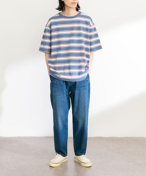 URBAN RESEARCH Sonny Label(アーバンリサーチサニーレーベル)の「レトロボーダーハーフスリーブTEE(Tシャツ/カットソー・メンズ・ブルー系その他/ブラウン系その他・MEDIUM/LARGE)」の7枚目の写真