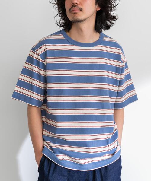 URBAN RESEARCH Sonny Label(アーバンリサーチサニーレーベル)の「レトロボーダーハーフスリーブTEE(Tシャツ/カットソー・メンズ・ブルー系その他/ブラウン系その他・MEDIUM/LARGE)」の9枚目の写真