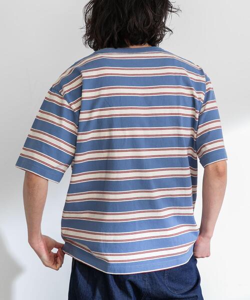 URBAN RESEARCH Sonny Label(アーバンリサーチサニーレーベル)の「レトロボーダーハーフスリーブTEE(Tシャツ/カットソー・メンズ・ブルー系その他/ブラウン系その他・MEDIUM/LARGE)」の12枚目の写真