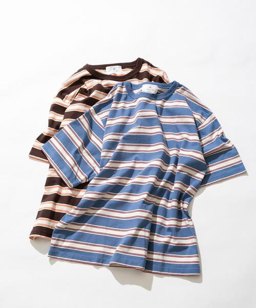 URBAN RESEARCH Sonny Label(アーバンリサーチサニーレーベル)の「レトロボーダーハーフスリーブTEE(Tシャツ/カットソー・メンズ・ブルー系その他/ブラウン系その他・MEDIUM/LARGE)」の13枚目の写真