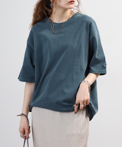 JEMORGAN(ジェーイーモーガン)の「JEMORGAN 天竺 ピグメント半袖T(Tシャツ/カットソー・メンズ・オレンジ/グリーン/ブラック/サックスブルー/オフホワイト/パープル/イエロー/ブラウン/レッド/オリーブ/ダークブルー・M/L/XL/S)」の7枚目の写真