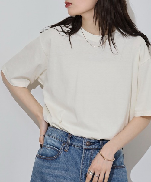 JEMORGAN(ジェーイーモーガン)の「JEMORGAN 天竺 ピグメント半袖T(Tシャツ/カットソー・メンズ・オレンジ/グリーン/ブラック/サックスブルー/オフホワイト/パープル/イエロー/ブラウン/レッド/オリーブ/ダークブルー・M/L/XL/S)」の2枚目の写真