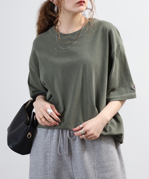 JEMORGAN(ジェーイーモーガン)の「JEMORGAN 天竺 ピグメント半袖T(Tシャツ/カットソー・メンズ・オレンジ/グリーン/ブラック/サックスブルー/オフホワイト/パープル/イエロー/ブラウン/レッド/オリーブ/ダークブルー・M/L/XL/S)」の4枚目の写真