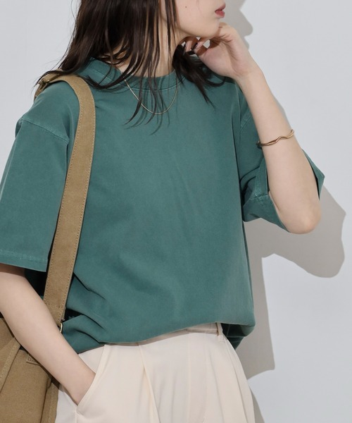 JEMORGAN(ジェーイーモーガン)の「JEMORGAN 天竺 ピグメント半袖T(Tシャツ/カットソー・メンズ・オレンジ/グリーン/ブラック/サックスブルー/オフホワイト/パープル/イエロー/ブラウン/レッド/オリーブ/ダークブルー・M/L/XL/S)」の5枚目の写真