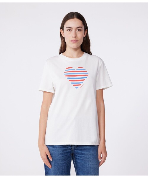 PETIT BATEAU(プチバトー)の「半袖Tシャツ(Tシャツ/カットソー・レディース・ネイビー/オフホワイト・XX-SMALL/X-SMALL/SMALL/MEDIUM/LARGE)」の1枚目の写真