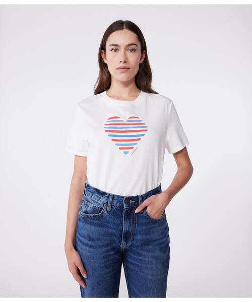 PETIT BATEAU(プチバトー)の「半袖Tシャツ(Tシャツ/カットソー・レディース・ネイビー/オフホワイト・XX-SMALL/X-SMALL/SMALL/MEDIUM/LARGE)」の3枚目の写真