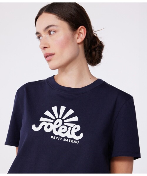 PETIT BATEAU(プチバトー)の「半袖Tシャツ(Tシャツ/カットソー・レディース・ネイビー/オフホワイト・XX-SMALL/X-SMALL/SMALL/MEDIUM/LARGE)」の9枚目の写真