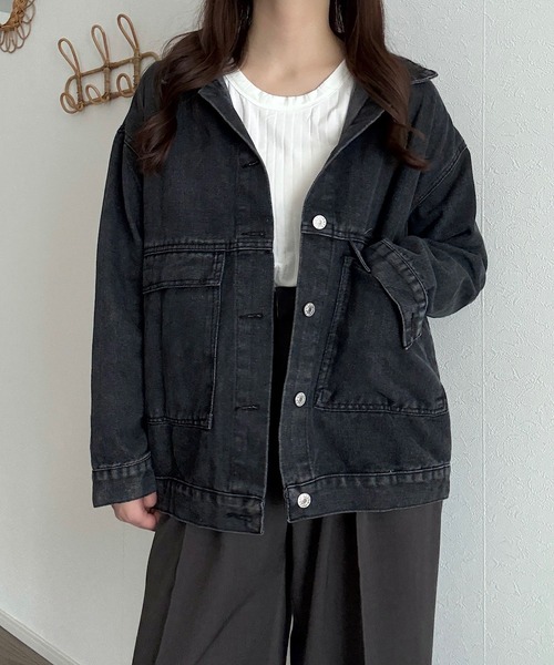 Cham.（チャム）の「ビッグポケットデニムジャケット（デニムジャケット・レディース・ライトブルー/ブラック・F）」の19枚目の写真