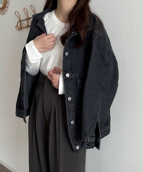 Cham.（チャム）の「ビッグポケットデニムジャケット（デニムジャケット・レディース・ライトブルー/ブラック・F）」の17枚目の写真